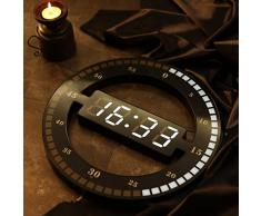 PLEASUR Horloge Murale NuméRique, Horloge Créative électronique Affichage LED Horloge Table Lumineuse Indication 24 Heures Intelligente Induction Lumineuse Maison Voyage Décoration Cadeau Noël Amie