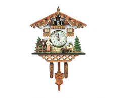 Homyl Antique Coucou Horloge Murale Vintage Couleutr Bois Décor Maison Cadeau Mariage
