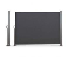 IDMarket - Paravent extérieur rétractable 140 x 250 cm Gris Anthracite Store latéral