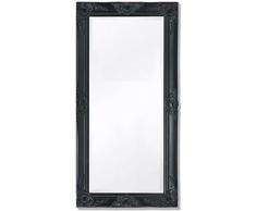 Tidyard Miroir Mural Magnifique pour Salle de Bain/Dressing Style Baroque Noir 100 X 50 cm
