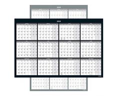 Grand calendrier muraux effaçable annuel, 61 x 91 cm, 2 faces réversible vertical/horizontale, ruban de montage inclus (jan 2020 - déc 2020 -FR)