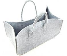 Feutre Gris Clair Sac Cheminée Tobs Panier de rangement feutre Journal meilleure qualité bois de cheminée Porte-revues journaux Panier Panier en bois Rangement en bois XXL