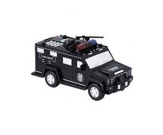 HEKY Tirelire Enfants Money Bank Transport Billets Tirelire Mot De Passe Électronique pour Voiture Banque des Petits Garçons Coffre-Fort Coin Tirelire Cadeaux danniversaire,Noir