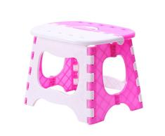 VORCOOL Tabouret Plastique Pliable Escabeau Pliant Plastique pour Enfant Maison Camping Pêche (Rose)