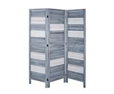 Haku Möbel 34168 Paravent Bois Gris/Blanc 6 x 120 x 170 cm