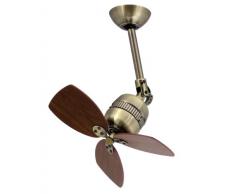 Vaxcel Toledo Ventilateur mural/de plafond, couleur du boîtier en étain style ancien et pales couleur noyer, FN11146, 240 voltsV
