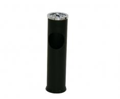 axentia Poubelle avec Cendrier pour Intérieur / Extérieur - 2 en 1 Cendrier Extérieur sur Pied et Poubelle - Cendrier Poubelle en Métal Laqué Noir Ø 15 cm Hauteur 57 cm