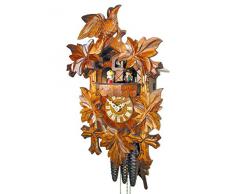 Original Noir forêts Horloge Coucou/Noir Montre de Forêt (certifié), mécanique à remontage de 1 jour, Musique, 39 cm, danse Figurines, 5 feuilles (érable de feuilles), 1 Oiseau, kukuks de, kuckuks Horloge