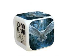 Enfants réveil table de chevet réveil numérique réveil avec port de chargement USB LED veilleuse colorée brillant petit réveil réveil lumière multifonction muet enfants cadeau B1165