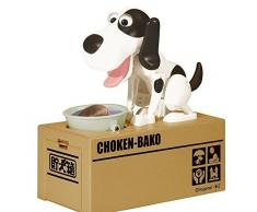 ankko Funny chien volant Monnaie Argent Banque pièce de monnaie Tirelire Tirelire en forme de cochon, marron et noir, Noir/blanc