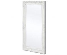 vidaXL Miroir Mural Style Baroque Blanc Miroir Chambre Salle Bain Décoration