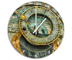 Stil.Zeit Ancien Cadran Solaire, Le diamètre de lhorloge 48cm avec du Blanc en tête Les Mains et Le Visage, Objets décoratifs, Designuhr, Aluminium Composite très agréable pour Le Salon, étude