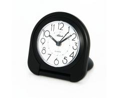 Atlanta Réveil de Voyage, Plastique, Noir, 7,5 x 8 cm