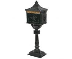 Tidyard Boîte aux Lettres sur Pied en Aluminium Antirouille Style Vintage Vert 43 x 30 x 117 cm