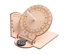 Garneck 1 Pcs Horloge Cadran Solaire Équatorial Ornement Bricolage en Bois Éducatif Scientifique Cadran Solaire Modèle pour Enfants Enfants Étudiants