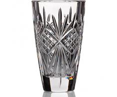 Vase, vase de cristal, collection "PAVO", transparent, hauteur 15 cm, cristal, style moderne (GERMAN CRYSTAL powered by CRISTALICA)