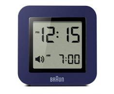 Braun Réveil de Voyage numérique avec Fonction Snooze, Taille compacte, écran LCD, réglage Rapide, bip d’Alarme, en Bleu, modèle BNC018BL.