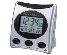 Technoline WT 221-T Réveil Radio-piloté Argenté/Noir