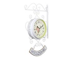 Horloge De Gare Double Face Au Design Rétro Horloge Murale De Style Rétro Antique Double Face Double Face Horloges Horloge Murale Vintage Deux Visages Convient Pour La Décoration De La Maison