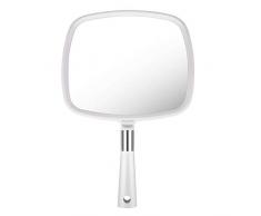 Auxmir Miroir à Main Miroir de Coiffeur Manuel pour Salons Professionnels avec Poignée - Miroir de Barbier - Miroir à Main Rectangulaire - Miroir de Maquillage