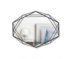UMBRA Prisma Mirror. Miroir mural Prisma sur structure en métal noir. Dimension 57.2x43.2x9.5cm