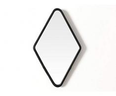 Miroir forme losange en métal noir 17x28cm ELMA