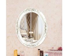 WXF Miroir Mural Décoratif Antique, Miroir Mural Suspendu Style Vintage Miroir Mural Ovale Biseauté, pour Le Bureau De Vestiaire De Salle De Bains