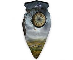 yyndw Cache-Cou Time Fantasy Rainstorm Horologe Tree Neck Gaiter Headwear Hiver Polyvalent Léger Respirant Sports 24X51Cm Head Wrap Work Outdoors Bandanas Warmer Camping Colourful
