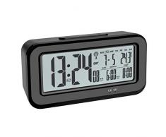 TFA-Dostmann BOXX Réveil numérique Radio-piloté avec température intérieure Rechargeable par USB Noir L 142 x l 45 x H 73 mm