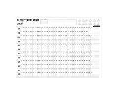 DEDC Calendrier Annuel 2020, Planificateur Mémo Calendrier Muraux Quotidien avec des Points dAutocollant pour Bureau Maison Scolaire