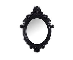 Soliving PASSY Miroir Oval, Polypropylène et Verre, Noir, 75 x 3.5 x 55 cm