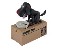 YUIO Durable Robotique Chien Tirelire Automatique Volé Pièce Tirelire Mignon Chien Modèle Argent Banque Tirelire Économie Dargent Tirelire (Noir)