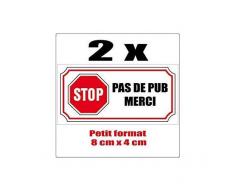 2x stop pas de pub publicité boite aux lettres sticker autocollant logo 3