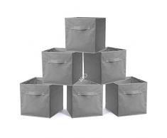 BRIAN & DANY Boîtes de Rangement Ouvertes en Textile Non-Tissé, Tiroir en Tissu pour Linge, Pack de 6, Gris, 31x 31x 31 cm