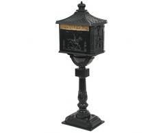 vidaXL Boîte aux Lettres sur Pied Aluminium Vintage Antirouille Vert Jardin