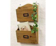 DanDiBo Etagère Murale Porte-revues 12272 Etagère 45cm Shabby Etagère de Cuisine Porte-journaux