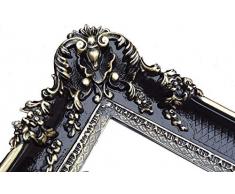 Lnxp Miroir mural baroque rectangulaire noir doré Dual baroque style baroque antique 96 x 57 cm