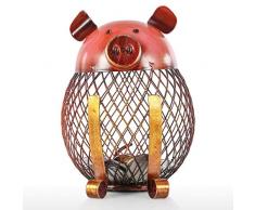 Tooarts Cochon Tirelire en Métal Sculpture en Métal Money Bank Tirelire Cadeau