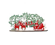 Amosfun Drole Bois Noel Santa Renne décoration de Table Noel Vacances Centre de Table