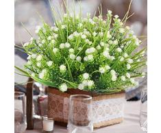 Amkun Plantes artificielles, 4 pièces, faux arbuste de gypsophile