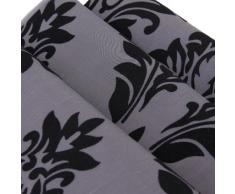 Sonline Chemin de Table en Tissu Floque Decoration de Mariage Damas 78 x13 pouces Gris Fonce