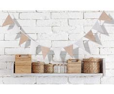 Guirlande de Fanions Banderole Bannière en Jute et Dentelle Décoration Pour Mariage Fête