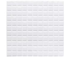 Yoillione 3D Autocollant Mural Imperméable Auto-adhésif en Mosaique Carrelage Adhesif Mural Salle de Bain, Carreaux Adhesif Mural Cuisine, Revetement Mural Blanc Carrelage Autocollant, 4 pcs