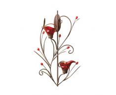 Gifts & Decor Ruby Blossom Photophore pour Bougie Applique Murale Décor