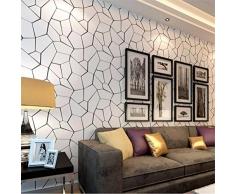 MFFACAI Papier Peint Moderne Minimaliste Noir et Blanc Motif géométrique 3D Relief Papier Peint pour Salon/Chambre à Coucher/Mur de télévision