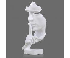 YHviking Sculpture de résine,Cadeau de Figurine décoration Bureau Sculpture Moderne,Abstrait Sculpture tête de Statue pour Accueil Meuble de Salon du vin-A 11x10x28cm(4x4x11inch)