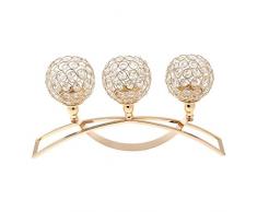 POFET Bougeoir en cristal doré pour décoration dHalloween Décoration de table Décoration de Noël pour salon Glod