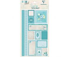Clairefontaine Papertouch Stickers, 24Â x 13Â cm, 13Â StickersÂ âÂ Fleurs Bleues