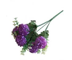 Muzhili3 1 Bouquet Artificielle Faux Chrysanthème Fleur Plante Décor À La Fête De Bureau À La Maison Purple