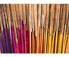 DHYANA - Encens Artisanal Indien Haut de Gamme ‒ 96 bâtons - Baton dencens Rare et Traditionnel Fait Main - Bâtons encens parfumé à brûler (Fleurs de Fantaisie)